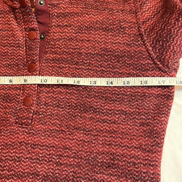 Orvis Sweater Womens Extra Small Red Mock Neck 1/4 Snap Button Pullover NEW - Picture 11 of 12